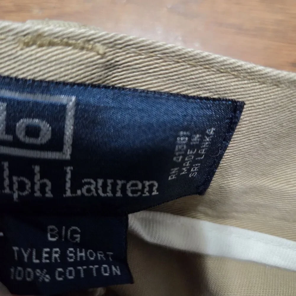 Polo Ralph Lauren Shorts Mens 44 Beige Pleated Chino Tyler Short Casual Classic